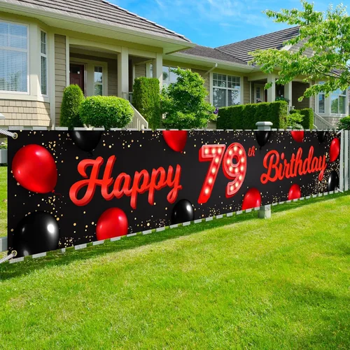 Vista 77 de Cartel de feliz cumpleaños número 10 color rojo y negro, globos para decoración temática para patio, jardín, niñas, mujeres, princesas, decoraciones