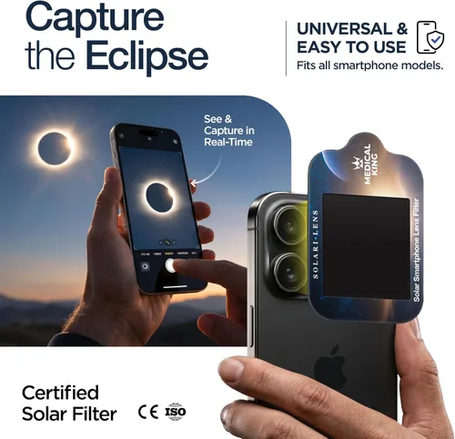 Vista 3 de Medical King - Gafas de eclipse solar, paquete de 10 gafas con certificación ISO 12312-2 y CE para visión segura, eclipse solar 2026, el eclipse 12
