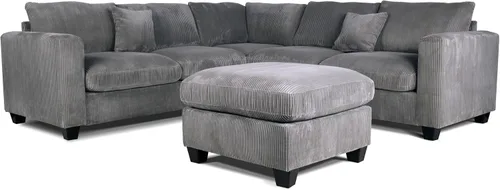 Vista 3 de Poundex F8890 Seccional, gris niebla