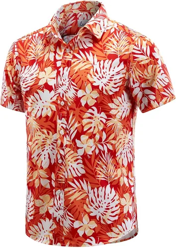 Vista 28 de EUOW - Camisas hawaianas para hombre de manga corta con botones, estampadas para la playa y el verano