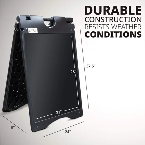 Vista 4 de Jumbl Letrero con marco A de 22 x 28 pulgadas, superficie de visualización grande para exteriores, con protector de letrero de PVC resistente a