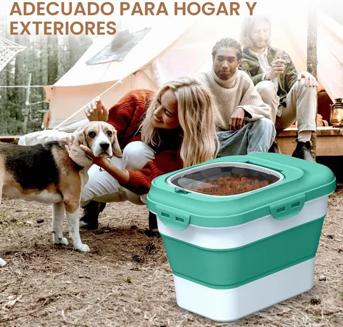 Vista 6 de TIOVERY Contenedor de Almacenamiento de Comida para Perros, Contenedores Plegables de Comida para Perros y Gatos de 10lb a 13lb con Tapa Abatible
