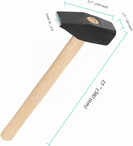 Vista 2 de Martillo de cruz de 3 libras, martillo de herrero de 3 libras con mango de madera para metalurgia, maquinistas e ingenieros