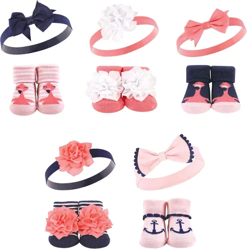 Vista 34 de Hudson Baby Conjunto de regalo de diadema y calcetines para niña
