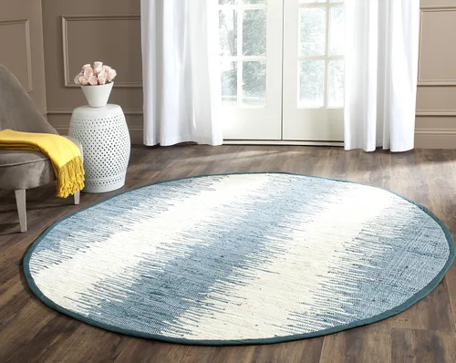 Vista 7 de Alfombra de algodón tejido a mano, color azul. Colección Montauk MTK751A, de Safavieh, Algodón, Azul