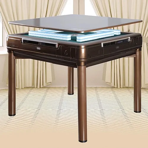 Vista 3 de Solor - Mesa automática Mahjong con 4 cargadores USB, azulejos de 2.205 in (azul y verde) y 1 cubierta de tela Mah Jongg