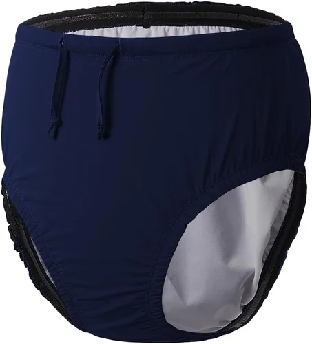 Vista 8 de Pañales de natación reutilizables para adultos, ropa de baño para necesidades especiales para incontinencia, cubiertas de pañales de tela Negro