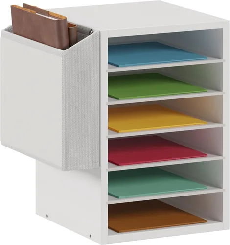 Vista 13 de Unionly, Ranura de almacenamiento de papel de organización de literatura, organizador de archivos de escritorio de oficina, buzón de madera