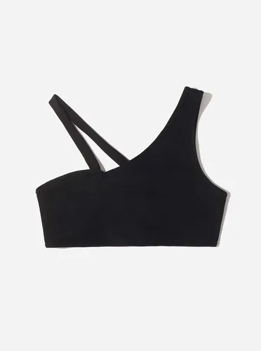 Vista 6 de Remidoo Camiseta corta sexy de un hombro para mujer con corte en O sin mangas