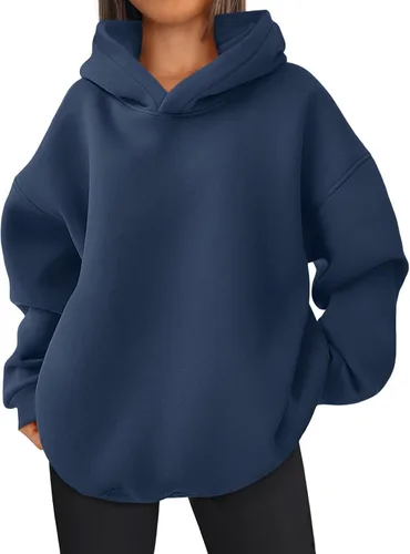 Vista 13 de EFAN Sudadera cómoda con capucha de gran tamaño para mujer Verde Armada (ArmyGreen)