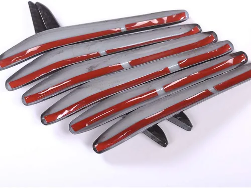 Vista 6 de Fibra de carbono parrilla delantera parachoques Trim tiras para Maserati Levante 2016 piezas de coche 8 unids/set