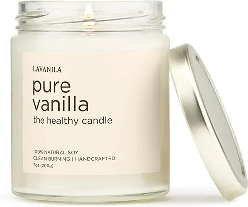 Vista 2 de Lavanila Vela de soja natural perfumada de vainilla pura (paquete de 1) – Hecho a mano, combustión limpia de 50 horas de tiempo de combustión, 7