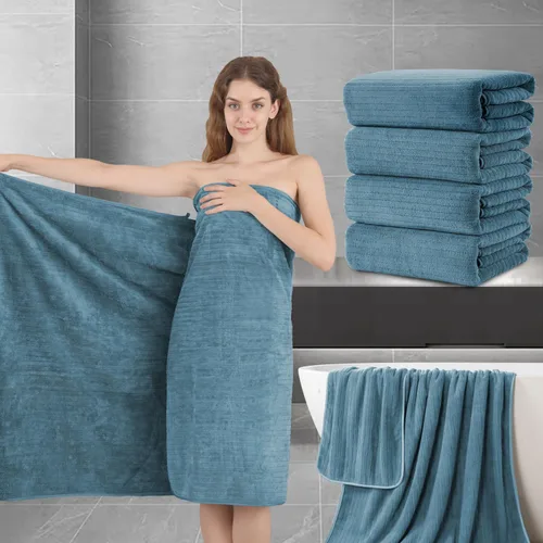 Vista 21 de Juego de toallas de baño de 8 piezas 2 toallas de baño grandes de gran tamaño, 2 toallas de mano y 4 paños Juego de toallas de baño ultrasuaves