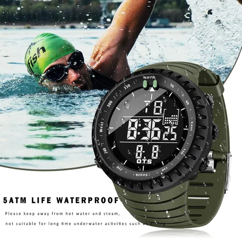 Vista 2 de PALADA Men's Digital Sports Watch Waterproof Tactical Watch with LED Backlight Watches for Men
