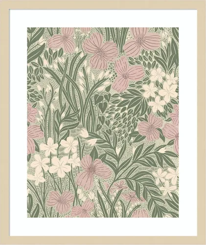 Vista 13 de Amanti Art Katie Oshea - Lienzo decorativo para pared, diseño de campo de flores, verde claro, 24 x 20 pulgadas, arte de pared de flores, decoración