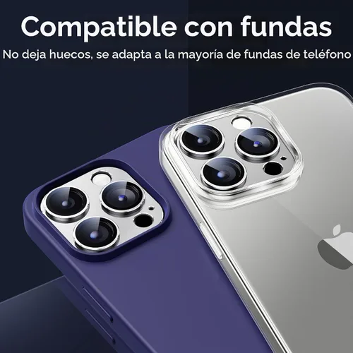 Vista 5 de Protector de lente de cámara para iPhone 15 Pro/iPhone 15 Pro Max, cubierta de cámara de aleación de metal con accesorios de protector de pantalla