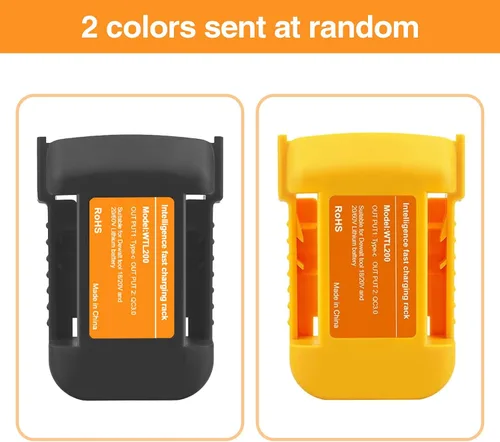 Vista 3 de Paquete de 2 adaptadores de cargador USB compatibles con batería Dewalt de iones de litio de 20 V con salida USB e interfaz de carga rápida tipo C