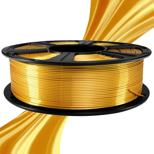 Vista 3 de GEEETECH Filamento PLA de color dorado sedoso de 0.069 libras, filamento de seda brillante para impresora 3D, carrete de 2.2 libras, precisión