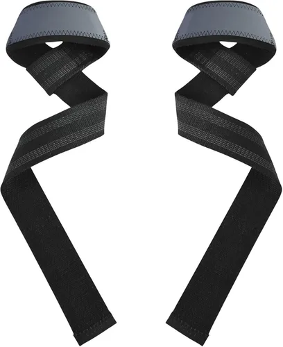 Vista 2 de Blue Grey Gradient Lifting Straps 26" Power Workouts Working Out Gym Accessories for Powerlifting, Strength Training, Bodybuilding