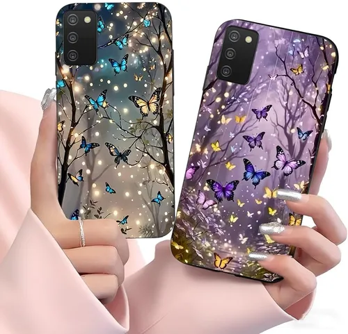 Vista 8 de Paquete de 2 fundas para Samsung Galaxy A03S a prueba de golpes, diseño delgado, antideslizante, funda para Galaxy A03S (negro)