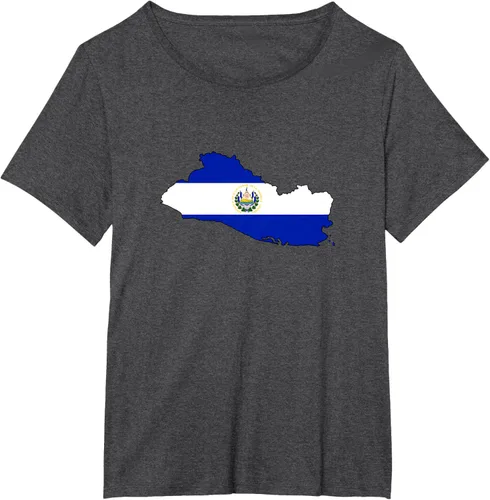 Vista 17 de Camiseta de El Salvador Country Outline on Flag