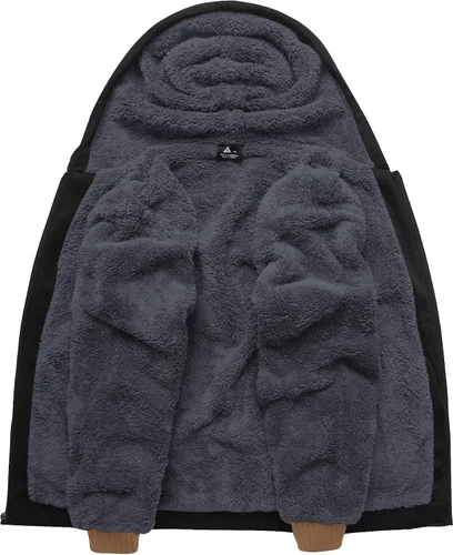 Vista 51 de SCODI Sudaderas con capucha para hombre, forro polar pesado, cremallera completa, forro de sherpa grueso, chaqueta con capucha