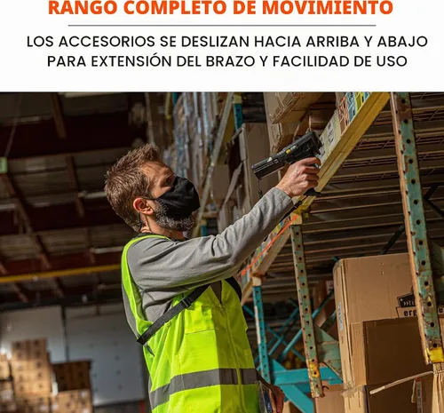 Vista 6 de Ergodyne Squids 3138 - Arnés acolchado para escáner de código de barras, cordón de anclaje para escáneres de código de barras, diseño de separación