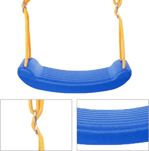 Vista 2 de Asiento de columpio para niños, ligero, juego de columpios para exteriores con cuerdas, cómoda silla columpio para niños, para uso en el patio Azul
