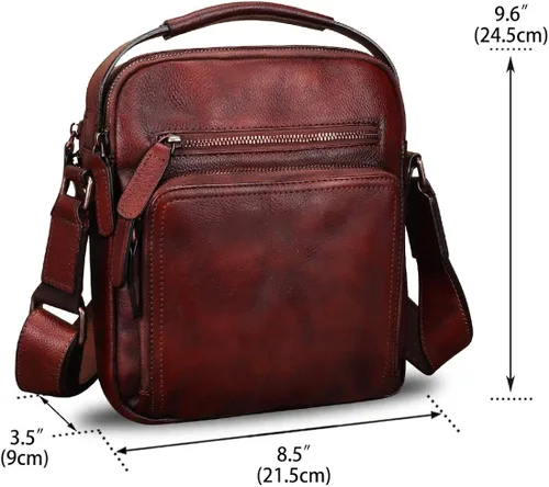 Vista 4 de Genuine Leather Messenger Bag for Men Small Purse Crossbody Shoulder Bags Satchel for Work Business