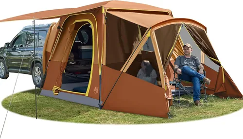 Vista 11 de TIMBER RIDGE 5-9 Person SUV Tent with Screen Porch and Awning for Family Camping, Weather Resistant and Portable Van or Car Tent, Includes Rainfly