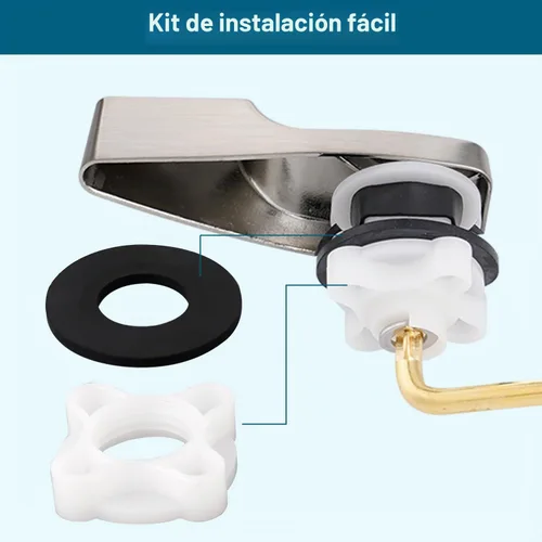 Vista 6 de Kit de repuesto de manija de inodoro de metal universal de montaje lateral compatible con American Standard/Mansfield/Gerber/TOTO/Kohler inodoro