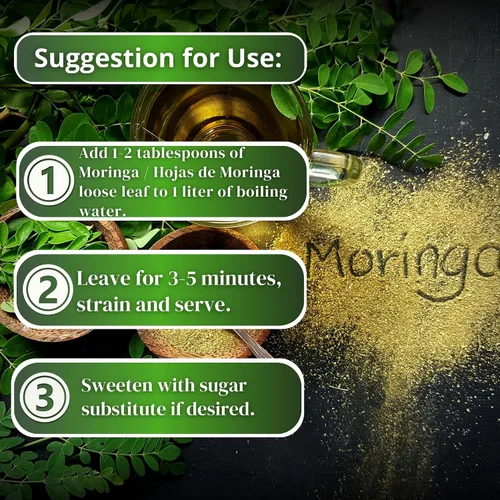 Vista 5 de Hanan Té de Moringa de Hierbas (te de moringa) 1.1 oz (30 g) - Hojas de plantas oleíferas secas naturales de Perú
