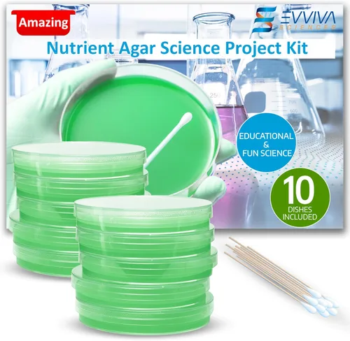 Vista 11 de Evviva Sciences - Kit de proyectos científicos de agar de nutrientes Petri, placas de agar previamente vertidas para experimentos científicos