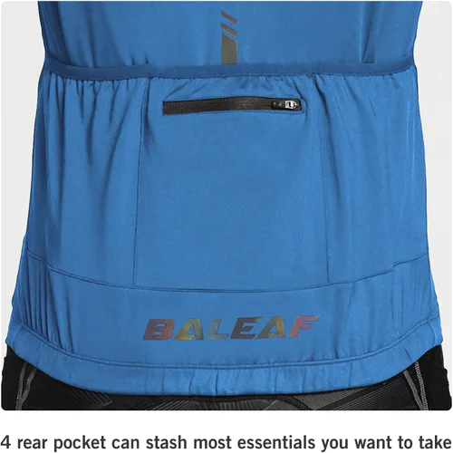 Vista 3 de BALEAF Mens Cycling Jersey Top Half Zip Bike Shirt 4 Rear Pockets Mountain Bicycle Quick Dry Reflective