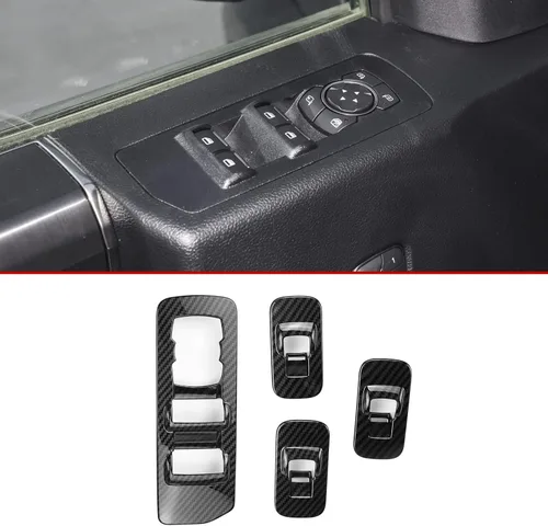 Vista 2 de Cubierta de panel de interruptor de fibra de carbono para Ford F150 2015 2016 2017 2018 2019 2020 Accesorios