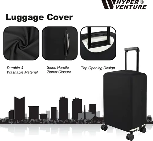 Vista 2 de HYPER VENTURE Funda protectora para equipaje de viaje de 31 a 32 pulgadas Negro