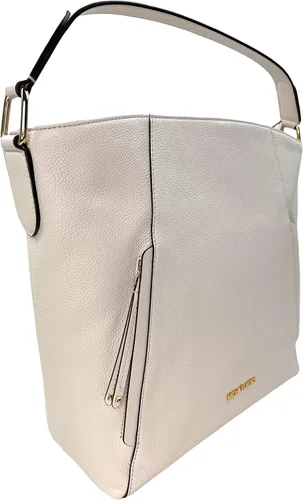 Vista 2 de Michael Kors Evie - Bolso de hombro tipo Hobo de cuero grande crema claro Crema claro