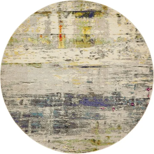Vista 12 de Tapete abstracto Unique Loom, colección Estrella, moderno, multiárea, Polipropileno, Gris