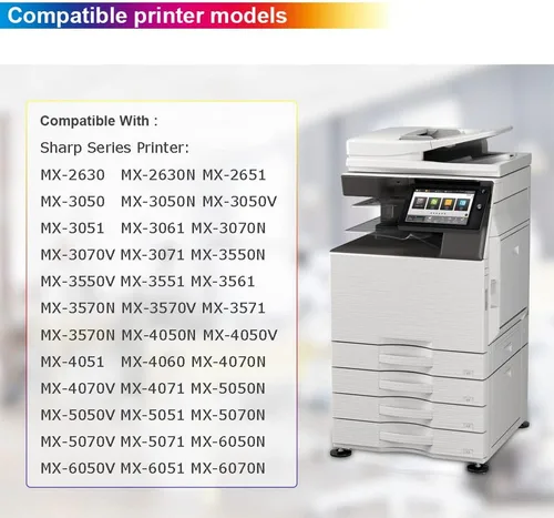 Vista 2 de MX-61NT MX61NT - Cartucho de tóner de repuesto para Sharp MX-61NTBA MX-61NTCA MX-61NTMA MX-61NTYA uso en Sharp MX-2651 MX-3051 MX-3071 MX-3551