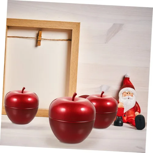 Vista 6 de 10 unidades de latas de manzana para dulces, tarros de almacenamiento con tapas, recipientes de alimentos con tapas, contenedor con tapa