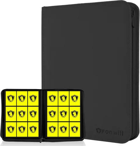 Vista 11 de Carpeta de tarjetas coleccionables de 9 bolsillos, libro de tarjetas premium para 360 tarjetas, álbum de tarjetas resistente para tarjetas