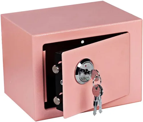 Vista 23 de Caja fuerte pequeña con llave/caja fuerte de alta seguridad/cerradura de acero segura/oficina en casa caja de almacenamiento para dinero