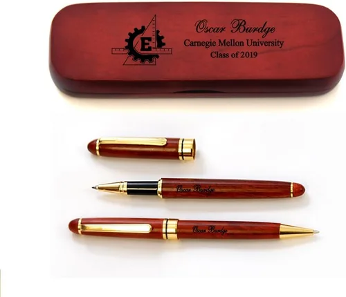 Vista 19 de Juego de bolígrafos de graduación de madera de arce macizo personalizado para médico MP-Médico-GD