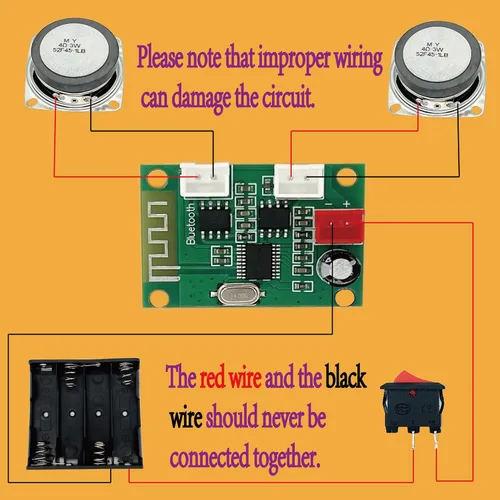 Vista 5 de CYOEST Kit de caja de altavoz Bluetooth DIY Amplificador de sonido electrónico - Construye tu propio altavoz Bluetooth portátil con estuche