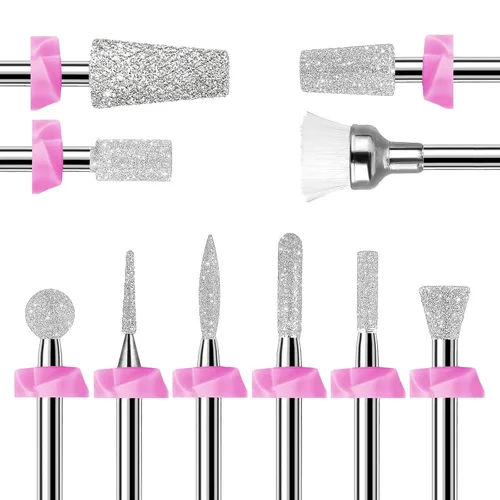 Vista 10 de Makartt Brocas para Uñas 5 en 1, Vástago de 3/32", Brocas Cónicas de Carburo de Tungsteno para Uñas para Eliminación Rápida de Uñas Acrílicas, Geles