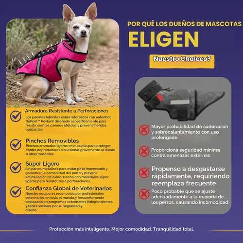 Vista 9 de CoyoteVest SpikeVest - Arnés para perro, fabricado en los Estados Unidos Rosado
