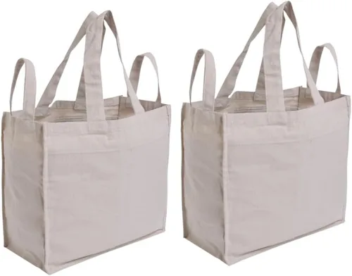 Vista 6 de Mayatra's - Bolsas de lona reutilizables con bolsillos reales, largas y resistentes, plegables, lavables (paquete de 1)