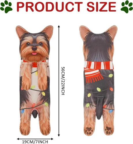 Vista 5 de GPGHE Regalos de Navidad Yorkie Dog Toallas de mano divertidas y lindas toallas de cocina para perros, regalo de cumpleaños y Año Nuevo para mujeres