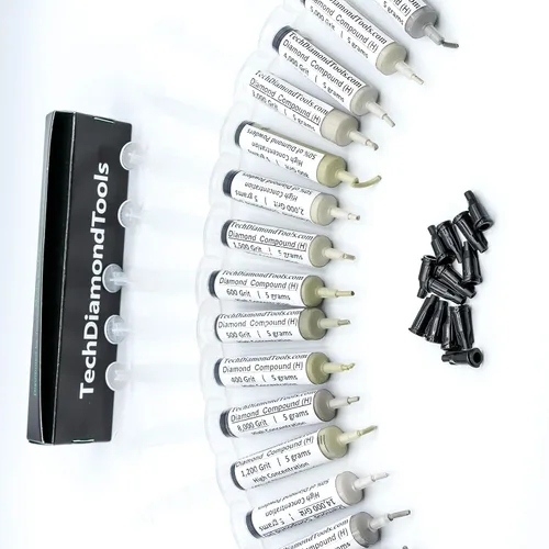 Vista 12 de TechDiamondTools Kit de 10 pasta de pulido de diamante compuesto para pulir en Estados Unidos, hecho de grano 200,000 a 400 para mármol, vidrio