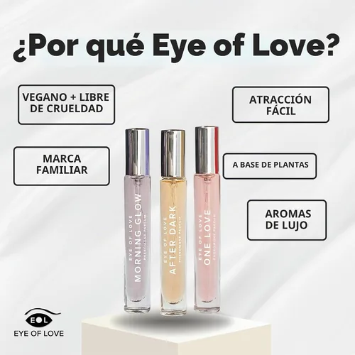 Vista 3 de Set de perfume de feromonas Eye Of Love – Morning Glow, One Love, After Dark para atraerlo, 1.0 fl oz